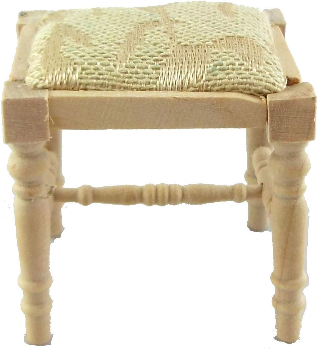 Wonham Dolls House Miniature Unfinished Wooden Bedroom Furniture Dressing Table Stool