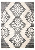 SAFAVIEH Moroccan Tassel Shag Desmond Area Rug, Ivory/Grey, 9' x 12'