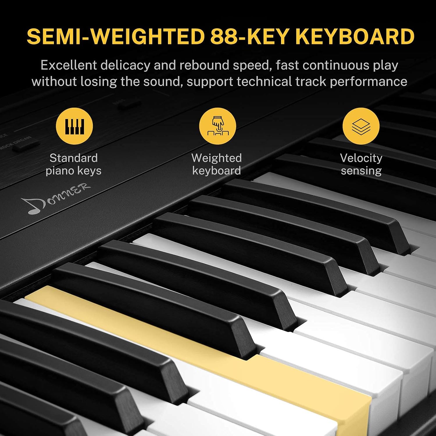 88 Key Semi Weighted Portable Digital Piano with Stand and Sustain Pedal P601