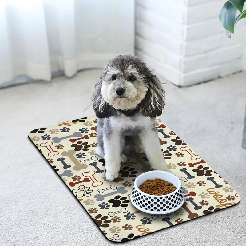 Waterproof Absorbent Dog Food Mat, Non-Slip E709