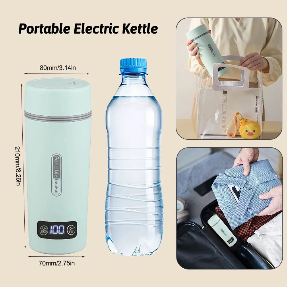 Portable Electric Kettle, 350ml, Spill-Proof Hot Water Boiler with Keep Warm Function W543