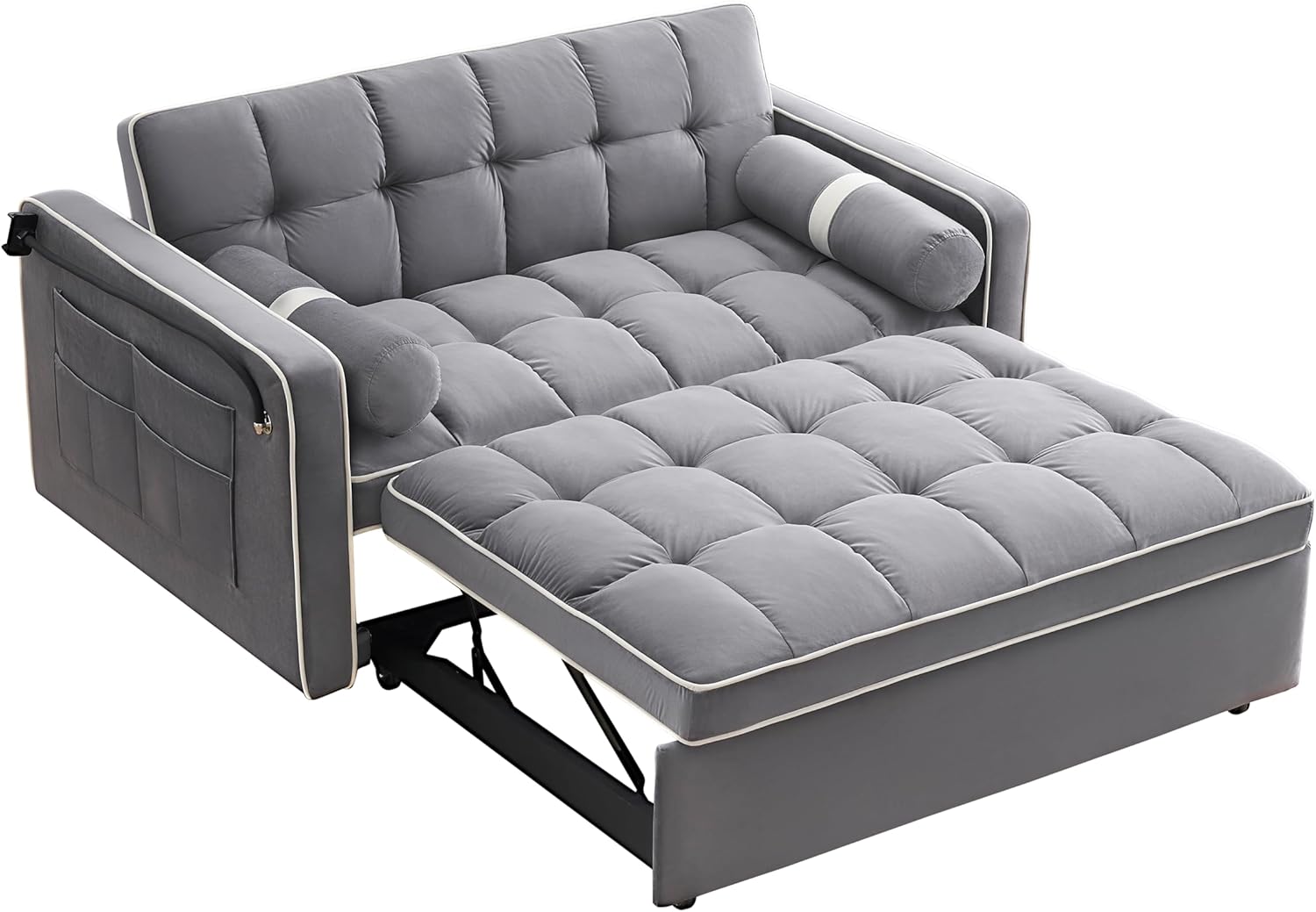 Convertible Sofa Bed with Adjustable Backrest, 55" Loveseat for Small Spaces Y665084