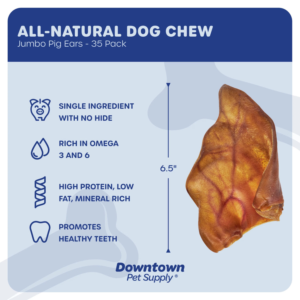 Jumbo Pig Ears Dog Chews 35 Pack E114782