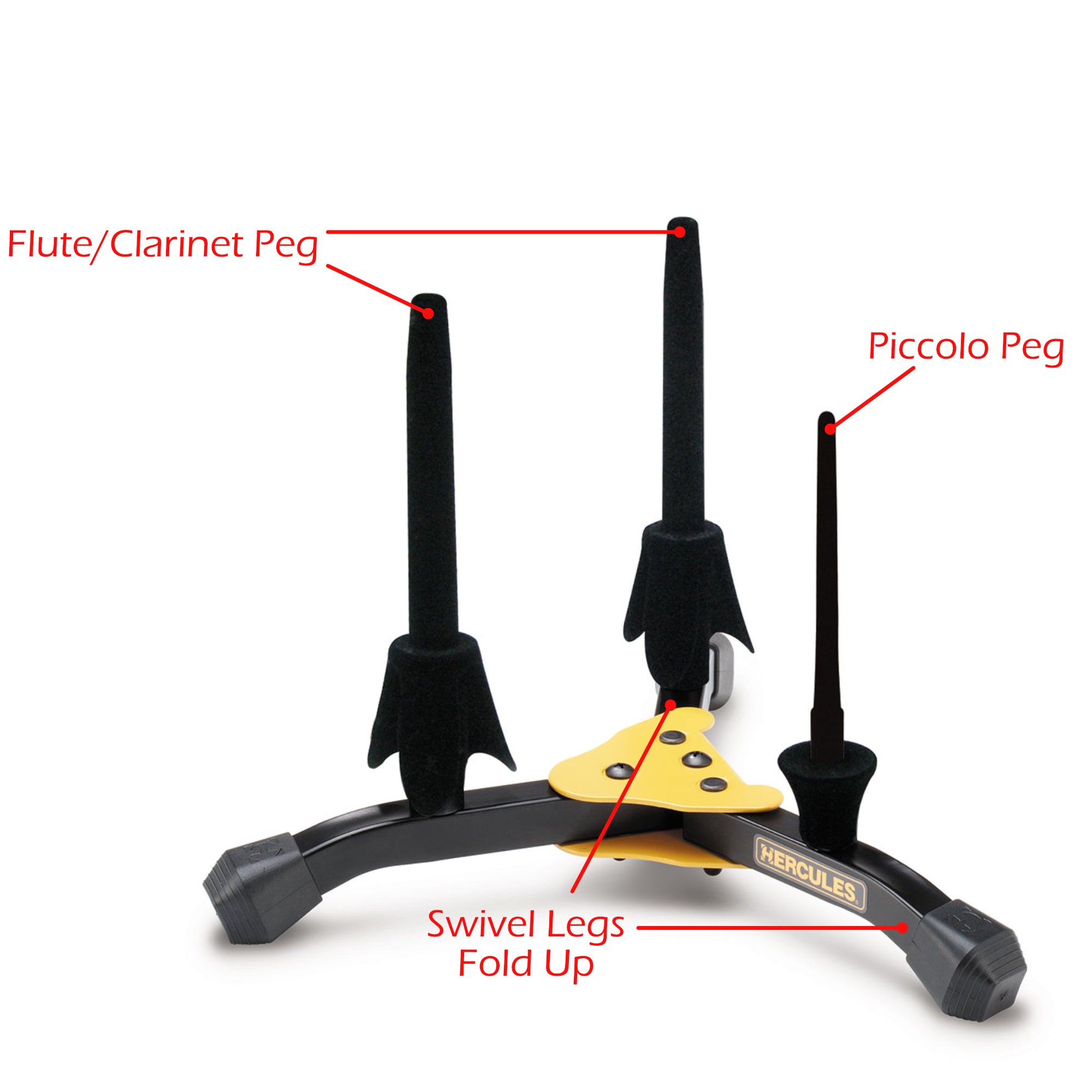 Flute and Clarinet Stand with Piccolo Pegs and Carrying Bag B332