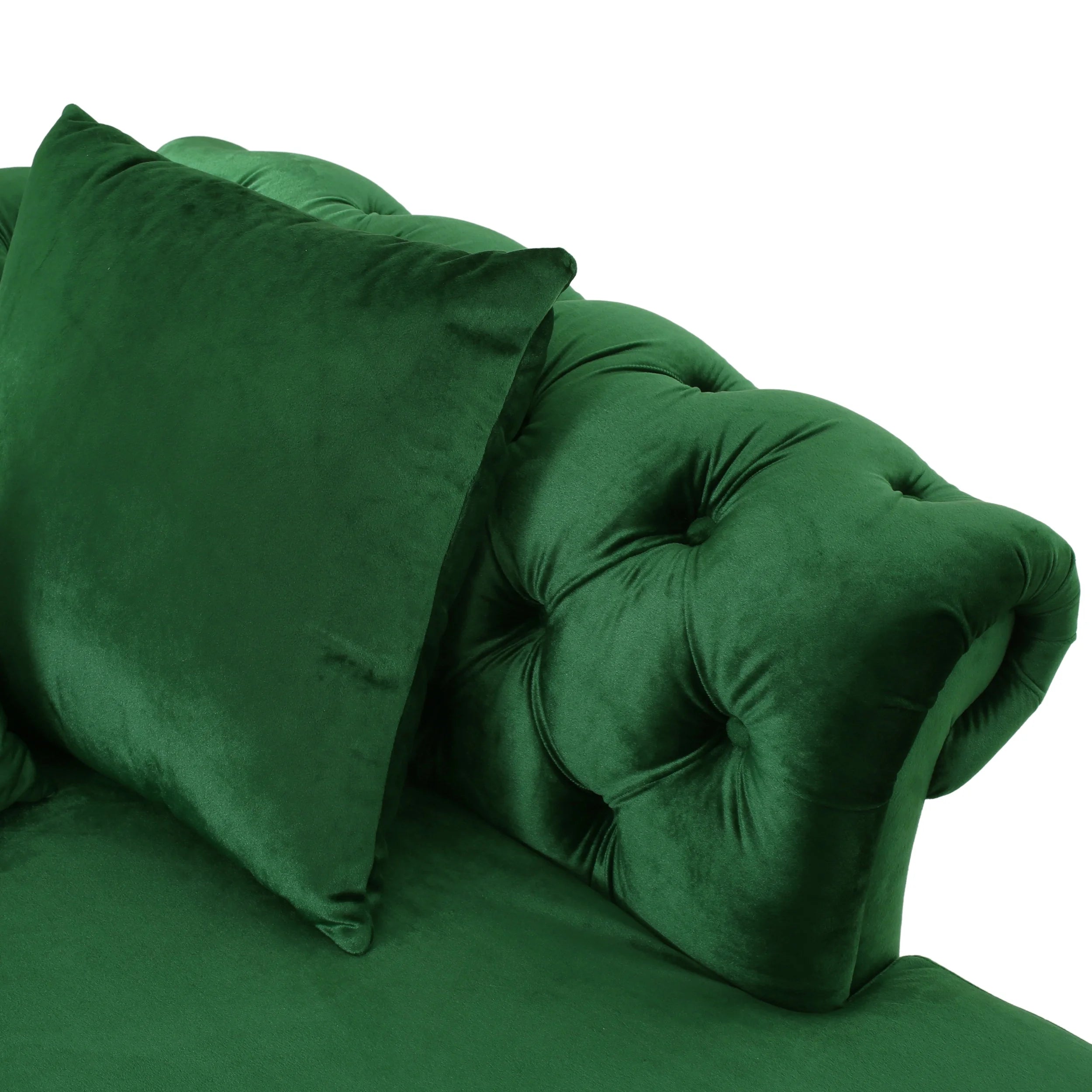 Emerald Tufted Fabric Chaise Lounge K928