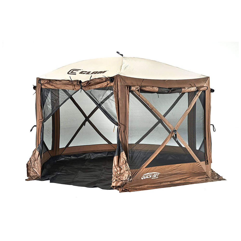 CLAM Quickset Pavilion 12.5' Portable Outdoor Gazebo Canopy Tent with Floor Tarp