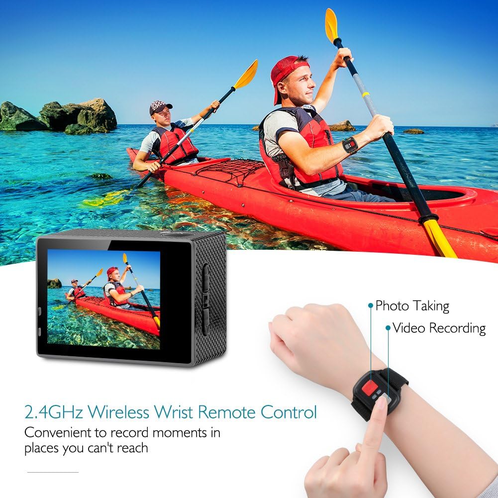 4K Action Camera 16MP Waterproof Sports Cam with Remote and Accessories P89662