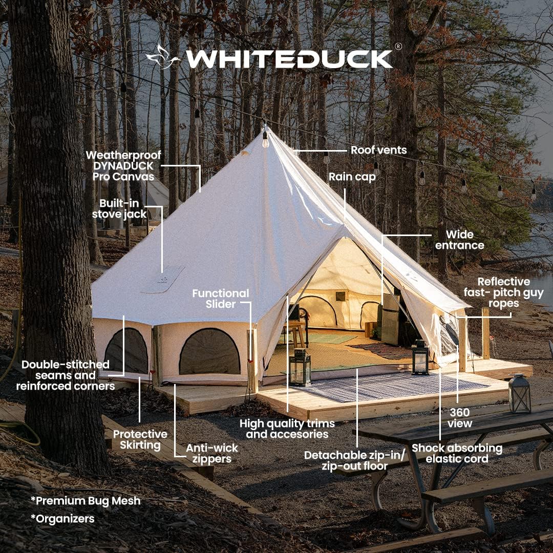 Canvas Bell Tent for Camping & Glamping with Stove Jack B396