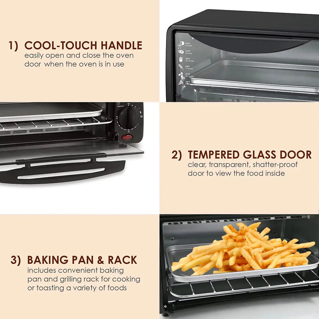 2 Slice Countertop Toaster Oven with 15 Minute Timer, Black G5610
