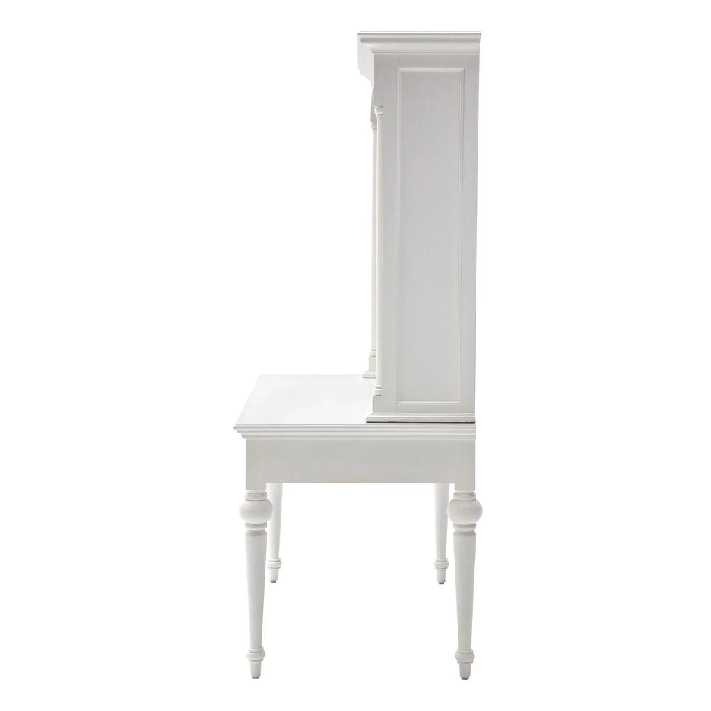 Antiqued White Writing Desk with Hutch I742