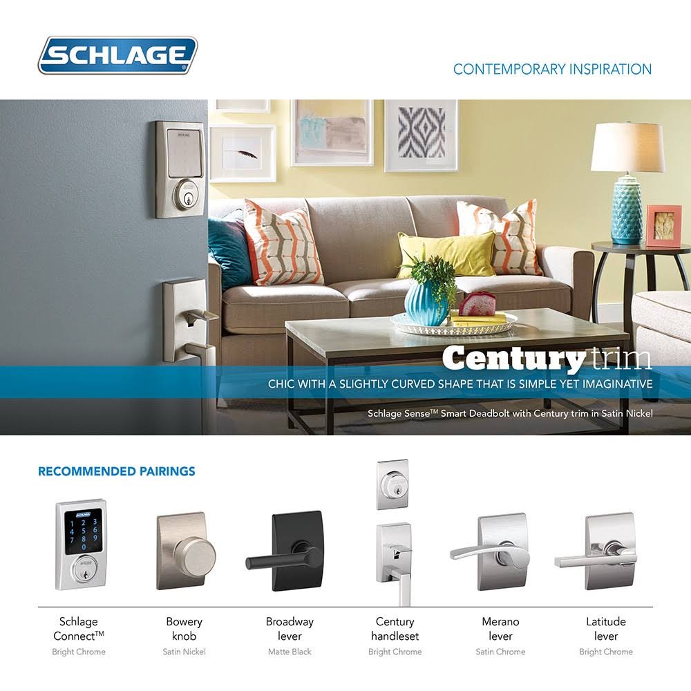 Century Deadbolt, Matte Black S25957