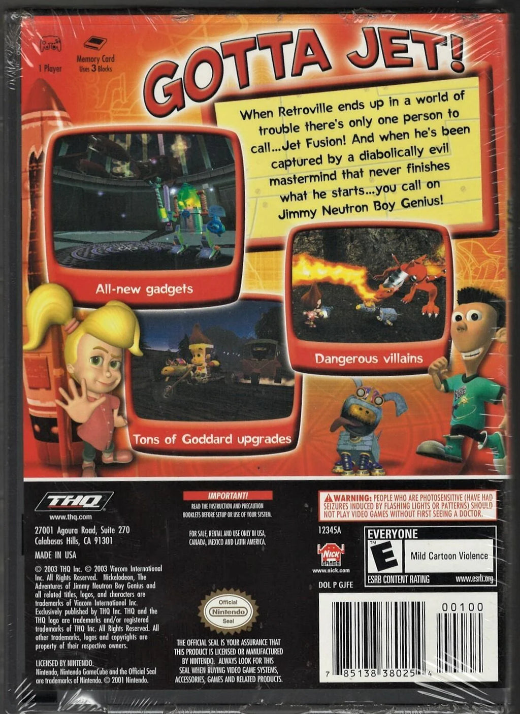 Jimmy Neutron Jet Fusion GameCube L25933