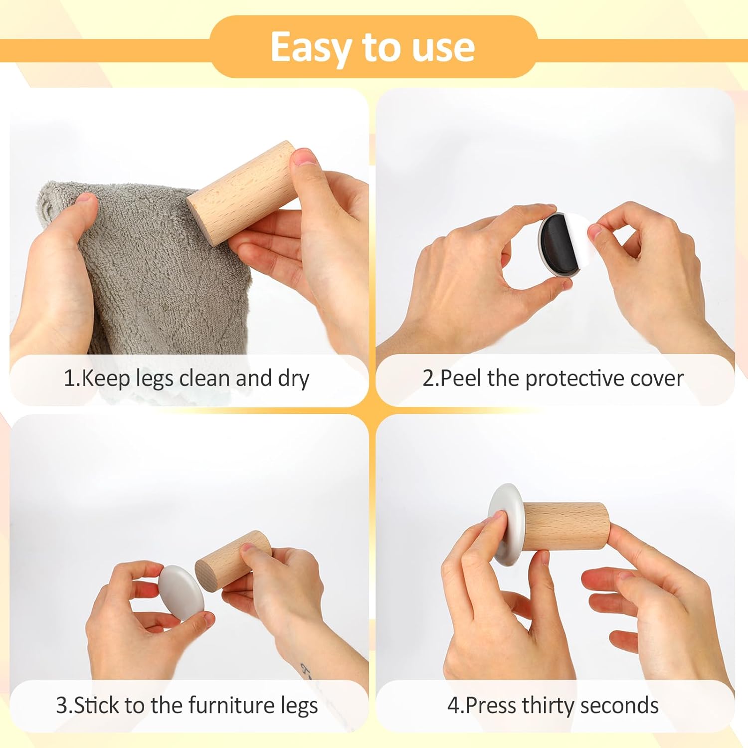 Furniture Moving Pads 2 Inches Self Adhered for Carpet and Hardwood Floors K19234