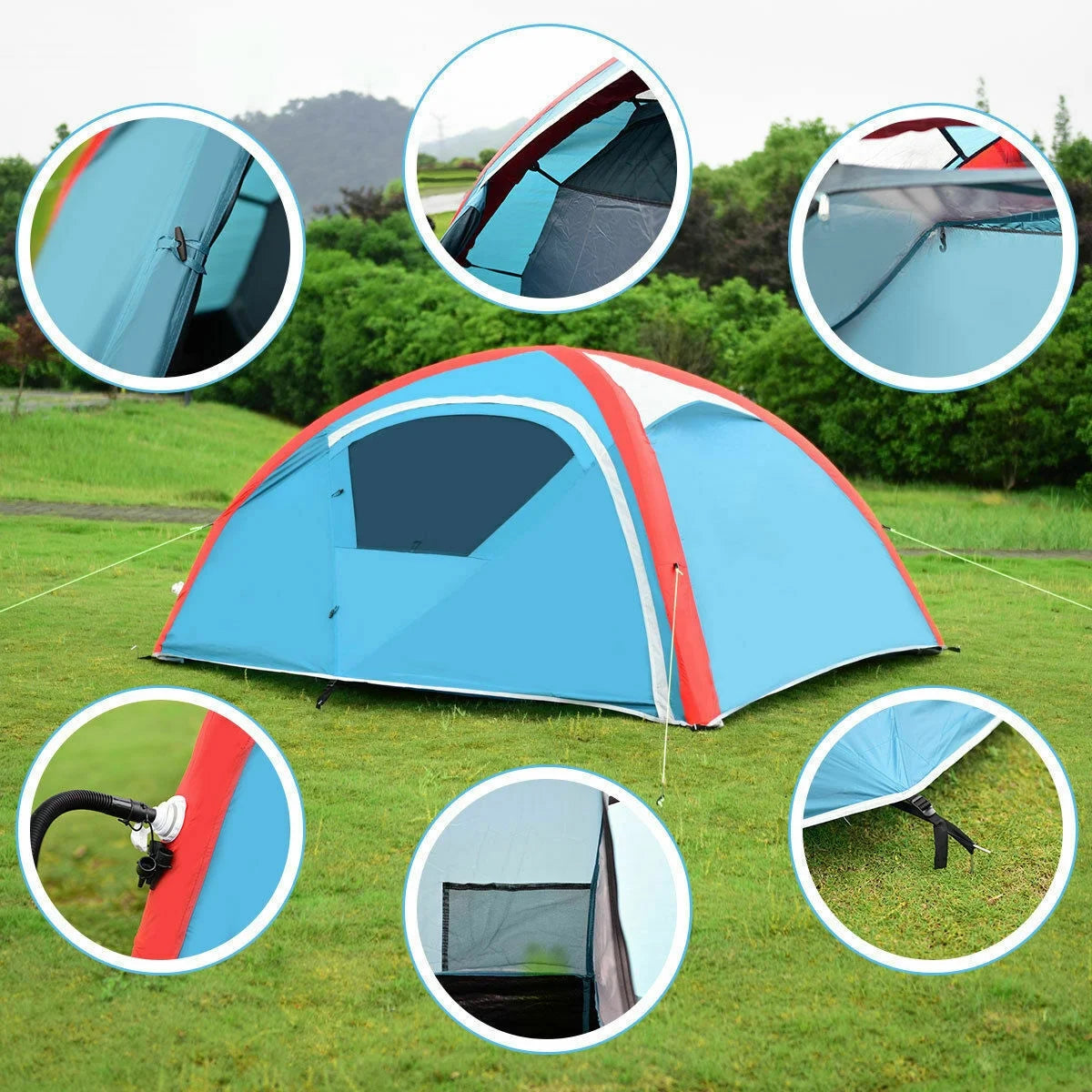 Inflatable Camping Tent for 3 Person with Pump T58449