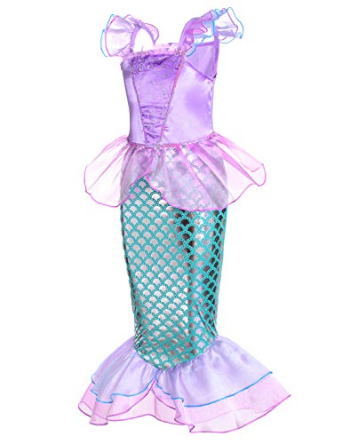 Princess Mermaid Costume for Girls with Wig and Crown T74574