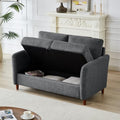 Modern Linen Sofa,Couch with Storage,Modern Love Seats with Armrest and 2 Pillows,Suitable for Living Room,Bedroom, Apartment, Office and Small Space (Dark Grey, 3-Seat)