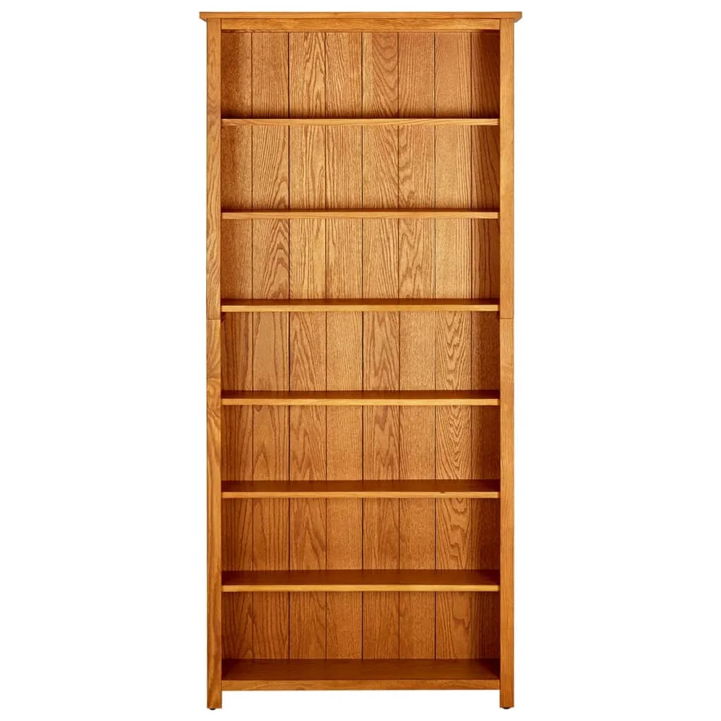 7-Tier Bookcase Solid Oak Wood M3325