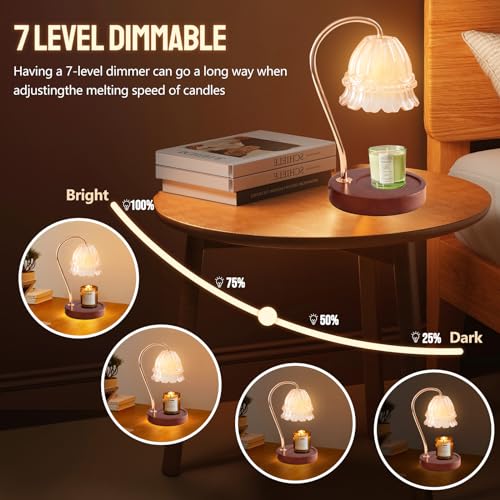 Candle Warmer Lamp with Dimmer and Timer for Jar Candles, Plug-in Wax Warmer for Home and Office H741