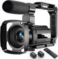 4K Video Camera Camcorder 48MP 60FPS Ultra HD Video Camera with Vlogging Camera for YouTube 16X Digital Video Camera with Microphone 6-Axis Anti-Shake IR Night Vision Recorder (4K Plus Version)
