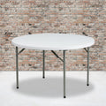 Flash Furniture 4' Round Plastic Folding Banquet and Event Table, Granite White