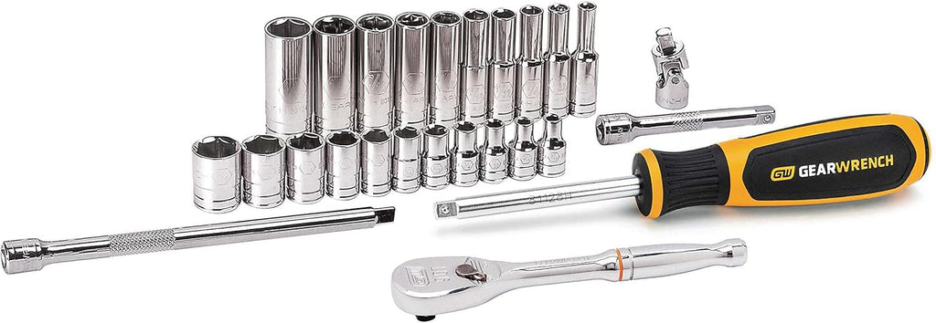 1/4" Drive Standard & Deep SAE/Metric Mechanics Tool Set 51 Pc. H9450