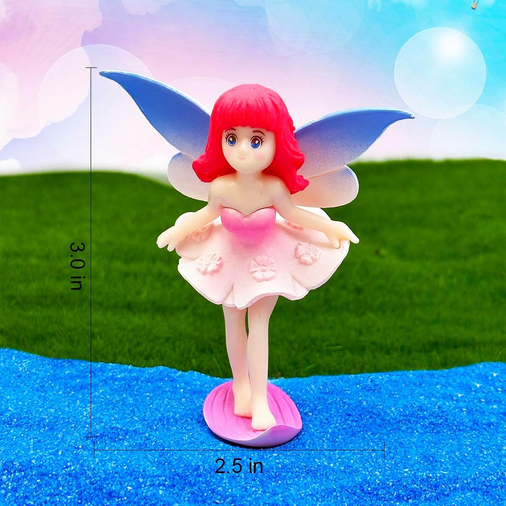 Miniature Fairy Figurines - 4Pcs Resin Flower Fairies for Garden, Bonsai & Dollhouse Decor X859
