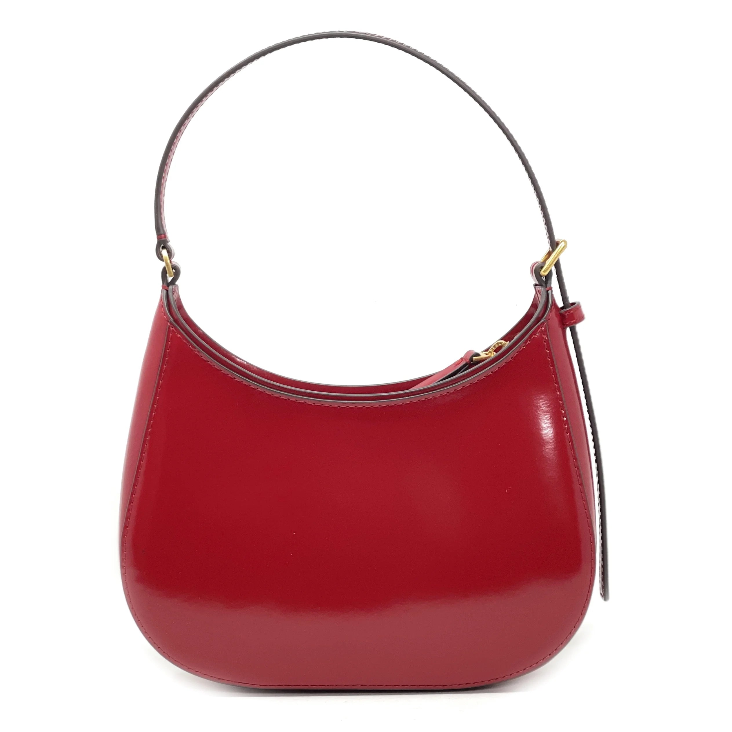 Women's Small Patent Zip Shoulder Bag Y676