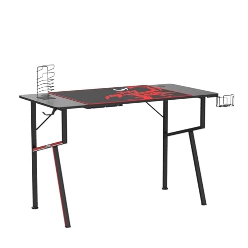 Gaming Desk 47 Inch with Mouse Pad, Headset Hook, Cup Holder, Controller Stand E903