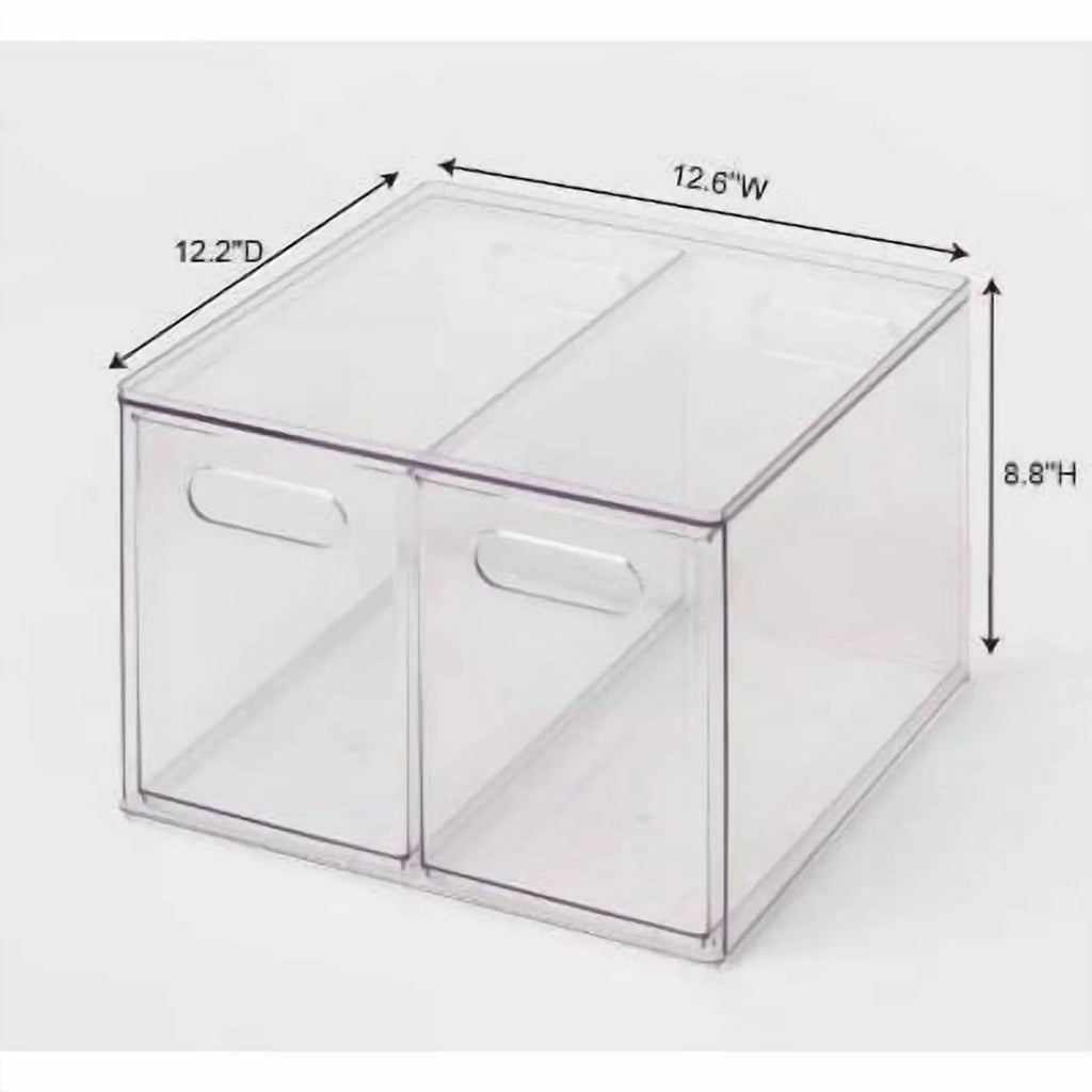 2 Drawer Clear Acrylic Storage Bins L303