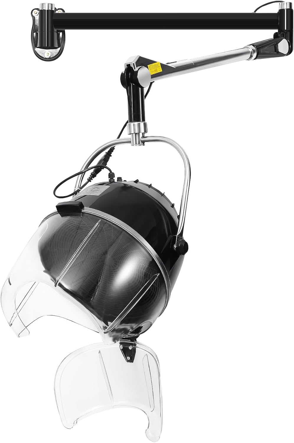 Wall Mounted Hair Dryer with Swivel Arm, Adjustable Temperature and Timer Q402344