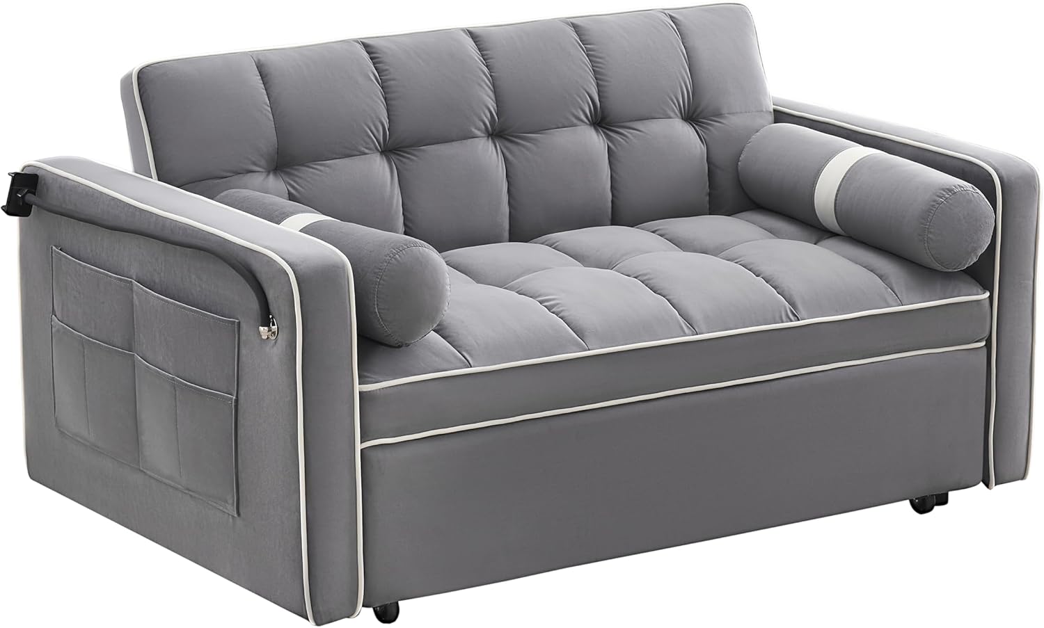 Convertible Sofa Bed with Adjustable Backrest, 55" Loveseat for Small Spaces Y665084