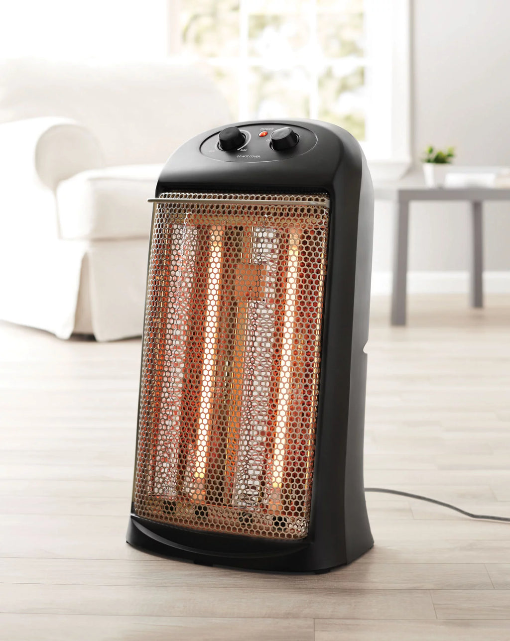 Quartz Electric Tower Space Heater, Indoor, Black Z692