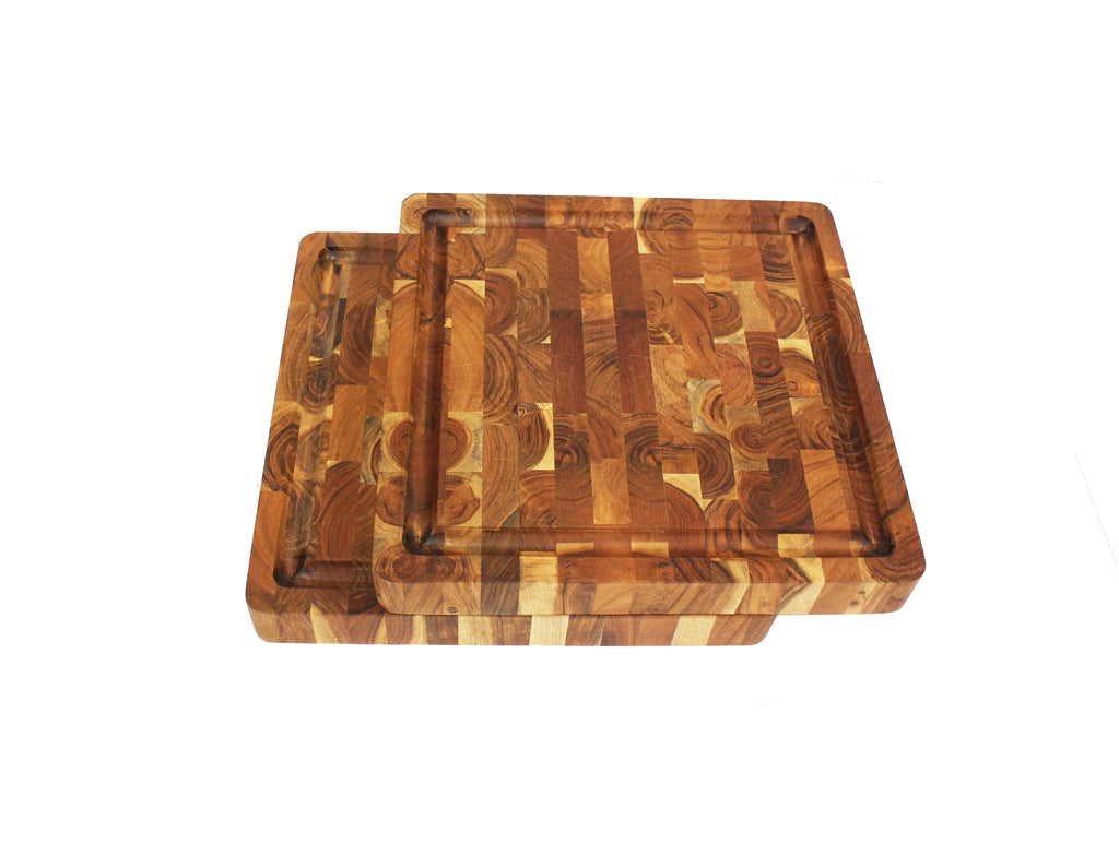 Acacia Wood Cutting Board with Juice Groove, 16 x 16 x 2 Inches X96472