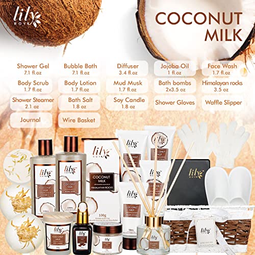 Bath Spa Gift Baskets Set for Women and Men with Coconut Self Care Kit N848478