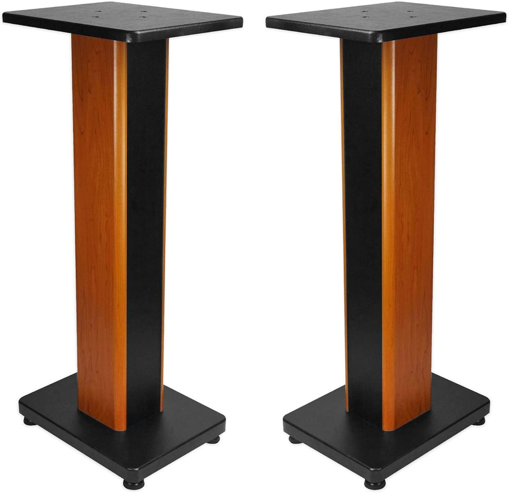 28" 2-Tone Bookshelf Speaker Stands for Surround Sound Home Theater W9694