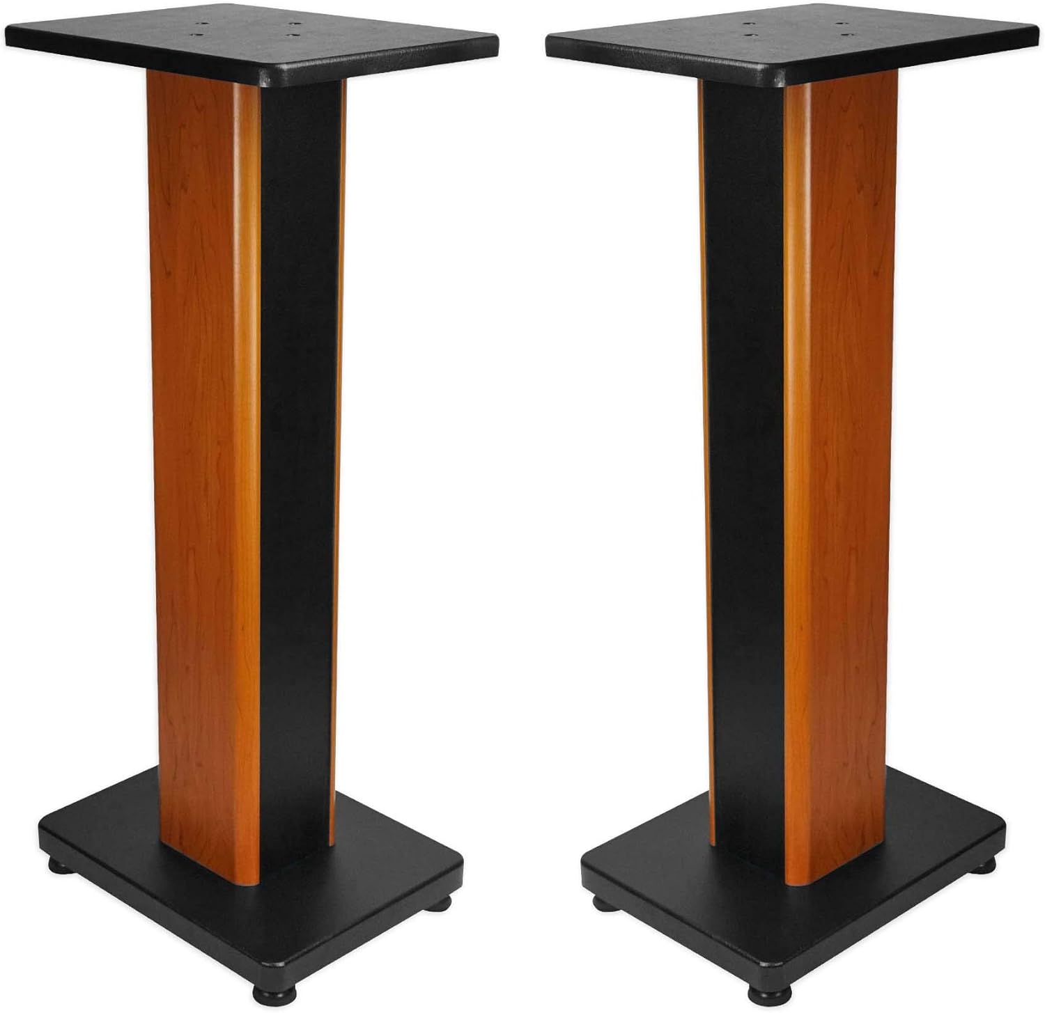 28" 2-Tone Bookshelf Speaker Stands for Surround Sound Home Theater W9694