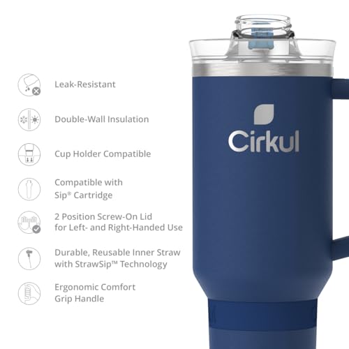 40oz Stainless Steel Tumbler with Handle, Double-Wall Insulated T7917