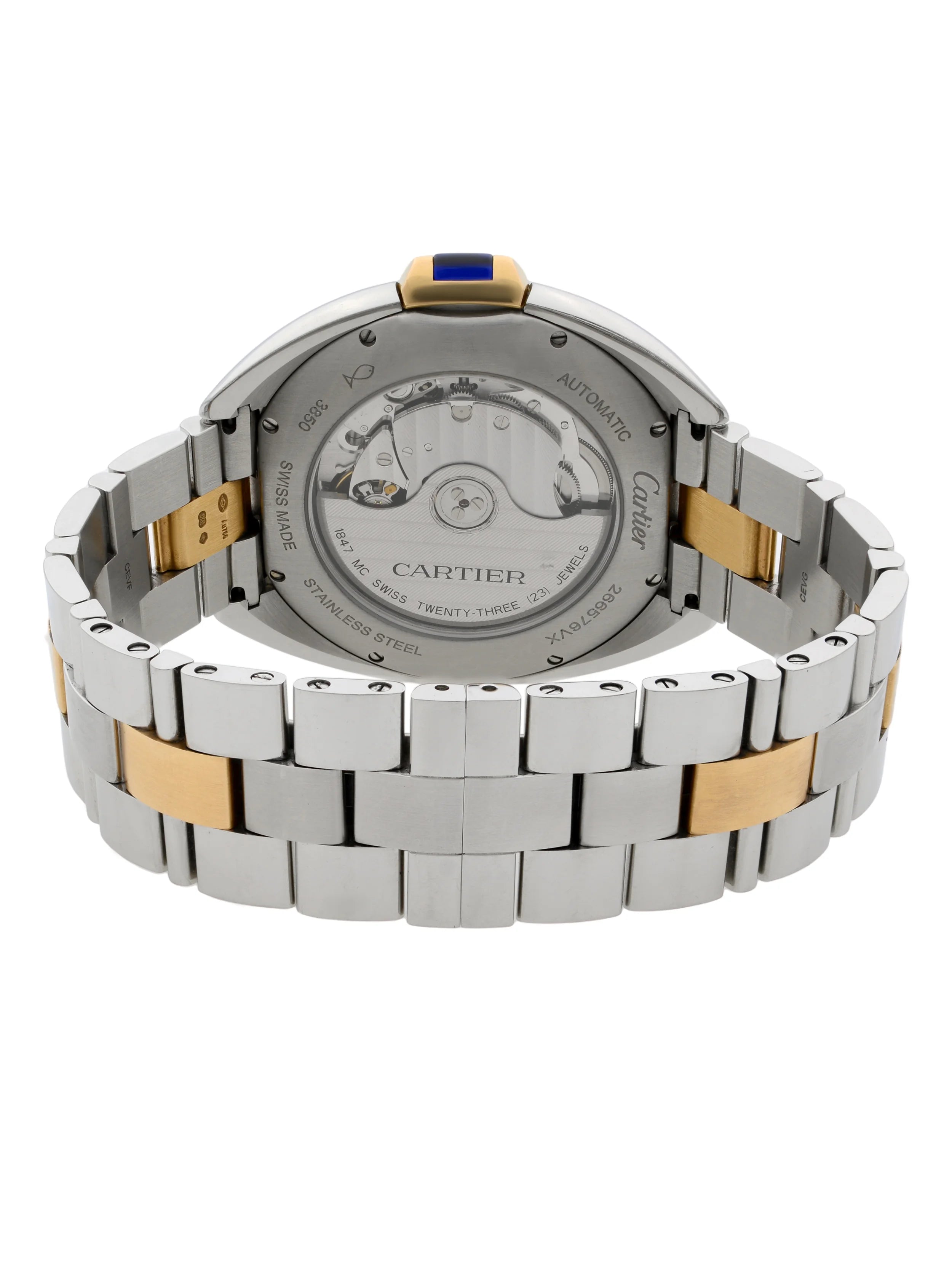 18k Rose Gold Steel Silver Guilloche Automatic Men Watch I49185