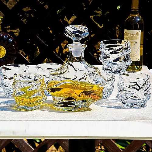 Crystal Whiskey Decanter Set with Glasses G264