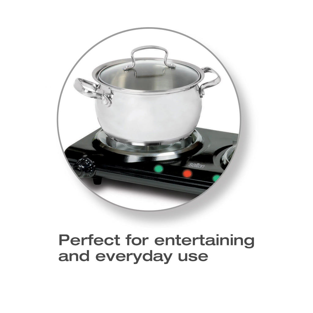 Portable Double Burner Cooktop, Black T5643