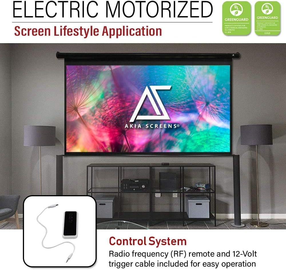 Motorized Projector Screen 125 inch 16:9 4K HD Retractable Ceiling Mount D312618
