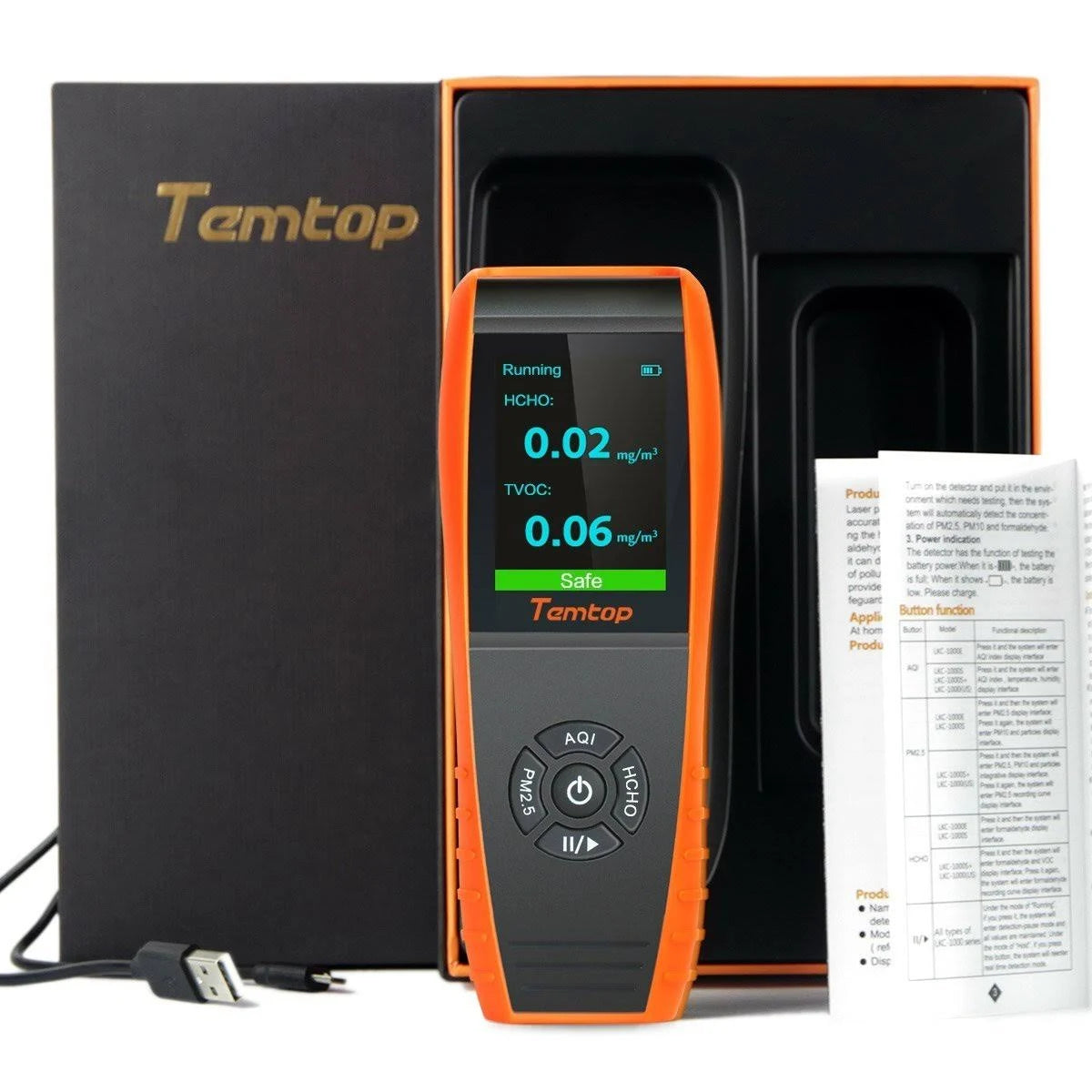 Air Quality Monitor Formaldehyde Detector with Humidity and Temperature Meter B91087