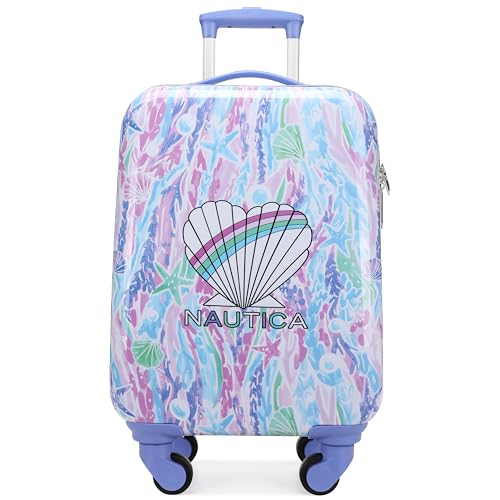 NAUTICA Kids Luggage - 18" Airline Approved Rolling Hardside Upright Carry-on Suitcase with Wheels (Submarine Journey)