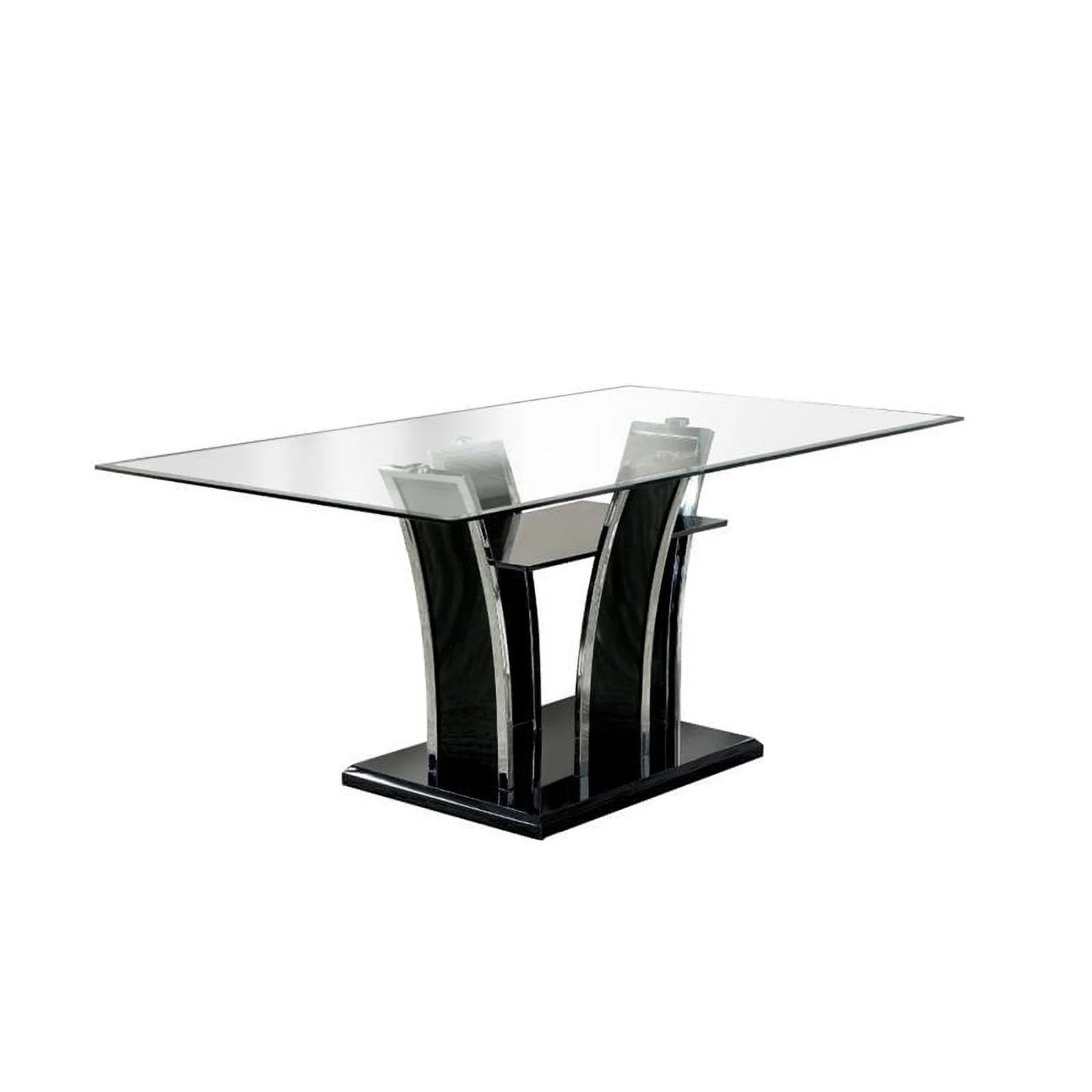 Contemporary Glass Top Dining Table in Black Z7669