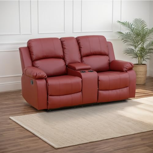 Leather Recliner Loveseat with Storage and Cup Holders H579293