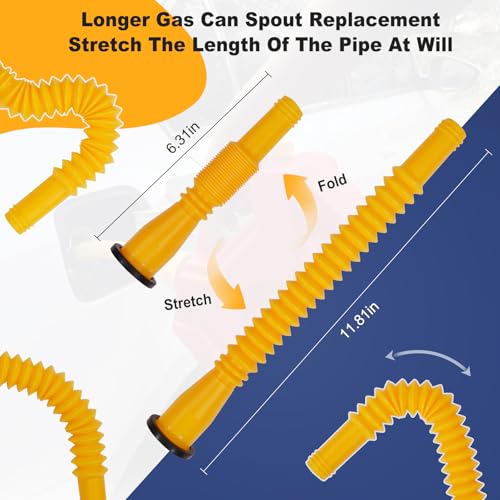 Gas Can Spout Replacement Kit for 5 Gallon Gasoline Cans with Flexible Nozzles F997