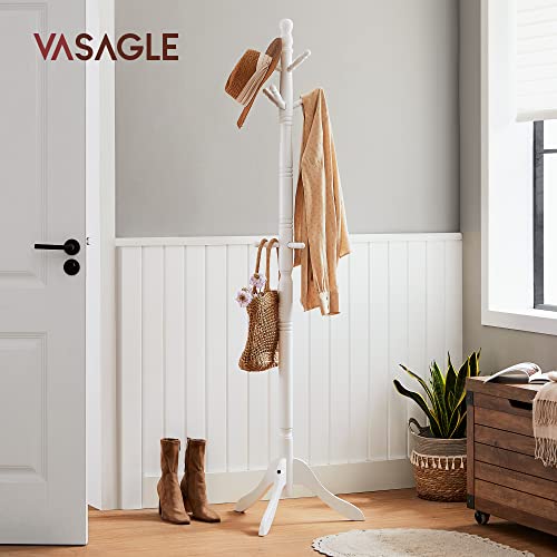 Solid Wood Coat Rack with 10 Hooks for Entryway and Hallway U802