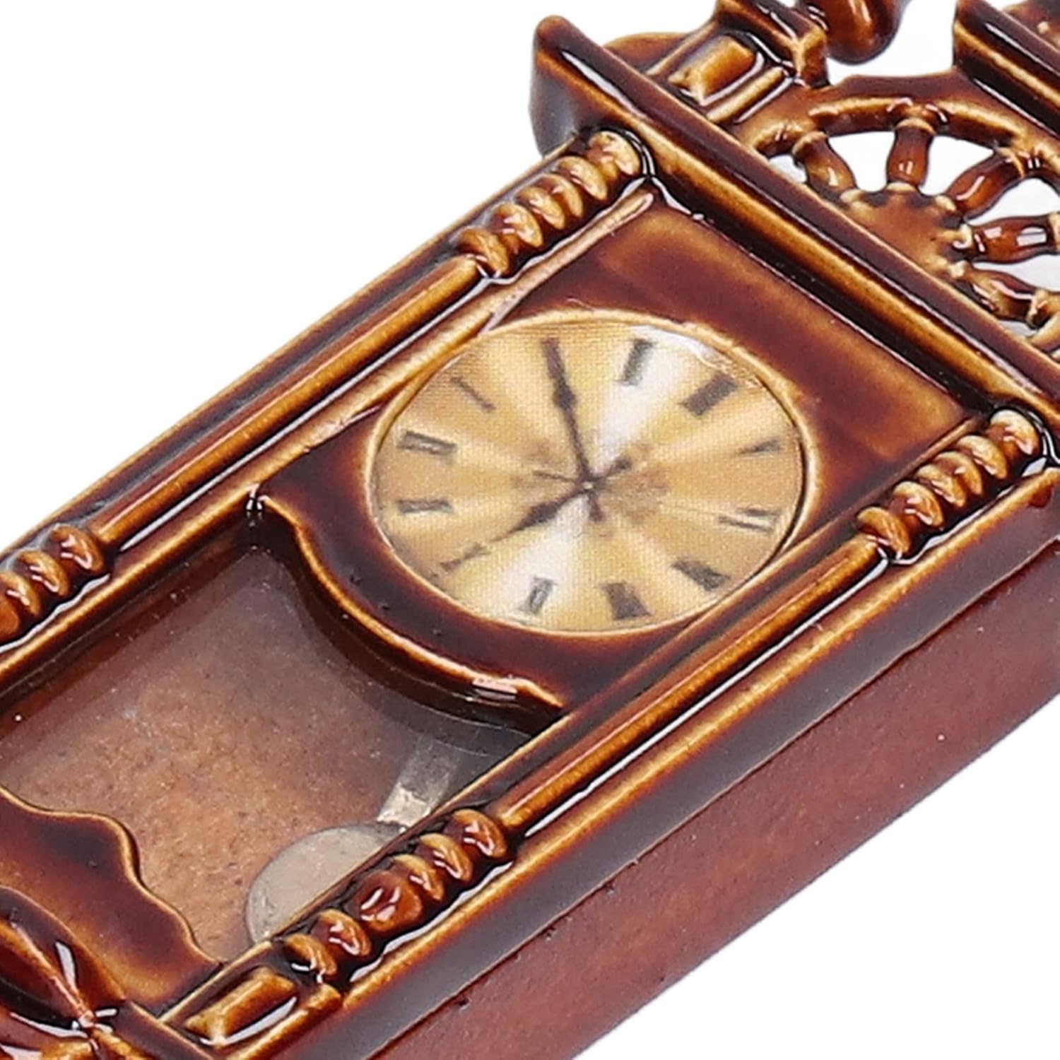 1:12 Miniature Vintage Wooden Wall Clock for Dollhouse W213281