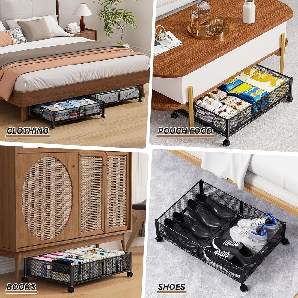 Under Bed Storage Containers with Wheels, 2-Pack B1329