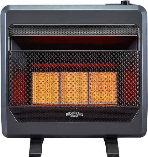 Ventless Natural Gas Infrared Space Heater with Thermostat, 20000 BTU, Black L65122